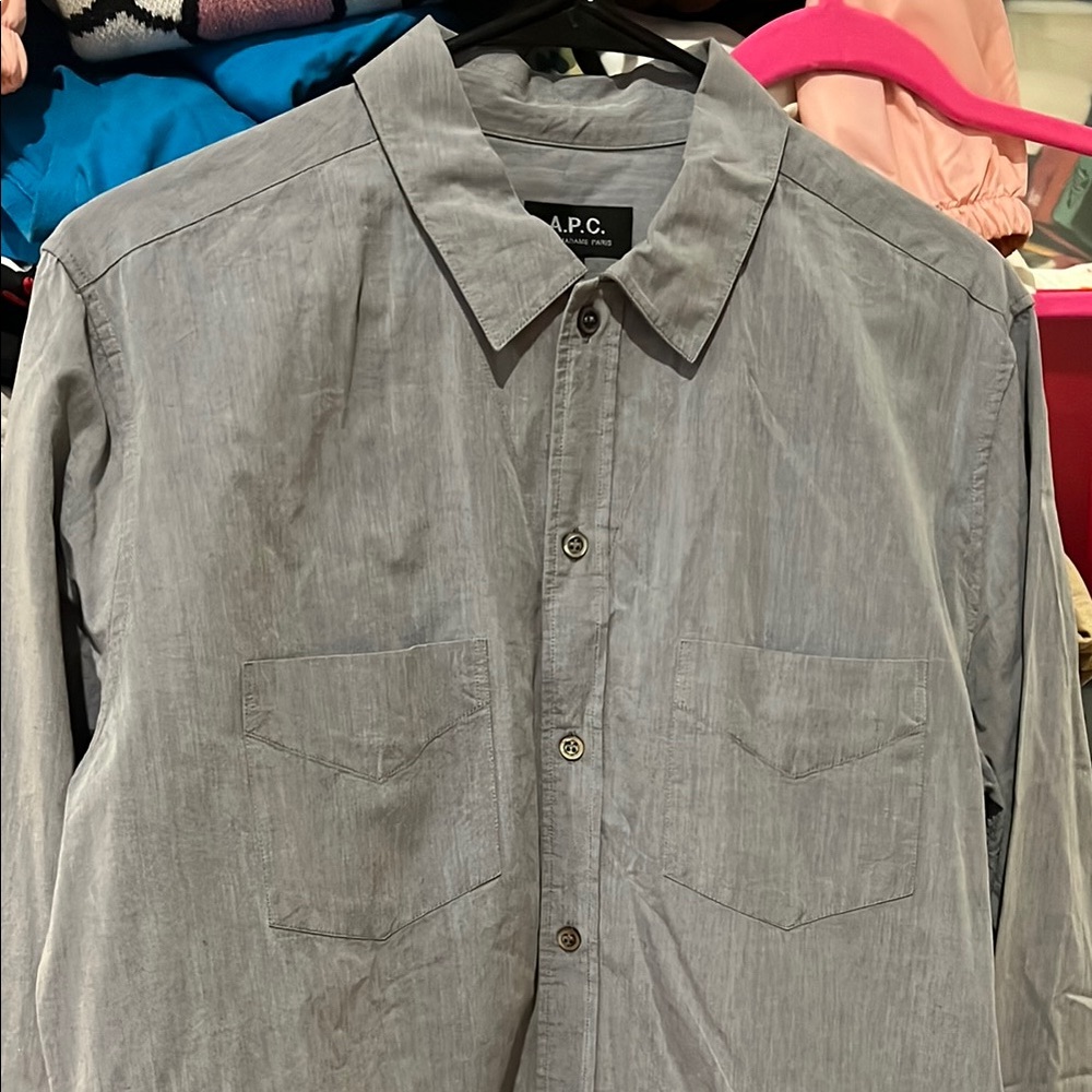 A.P.C. Gray Button-Up Shirt